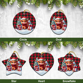 Roxburgh District Tartan Christmas Ceramic Ornament - Highland Cow Winter Style